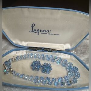 Laguna AB Crystal Blue Necklace Set